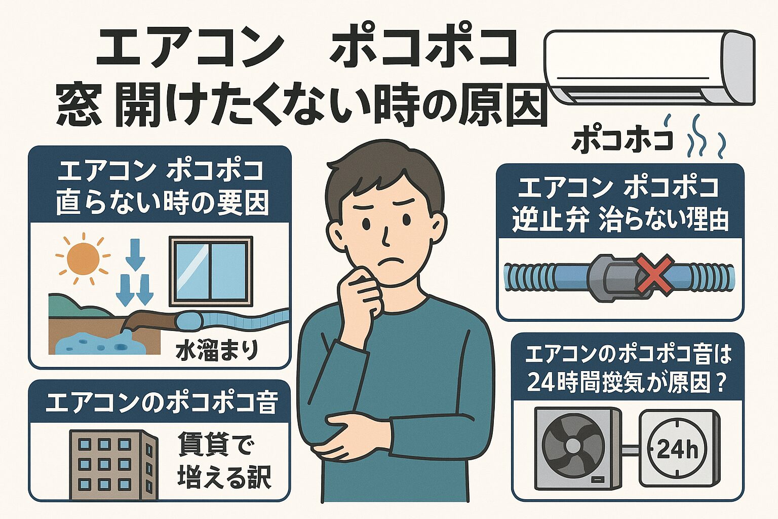 エアコンポコポコ音