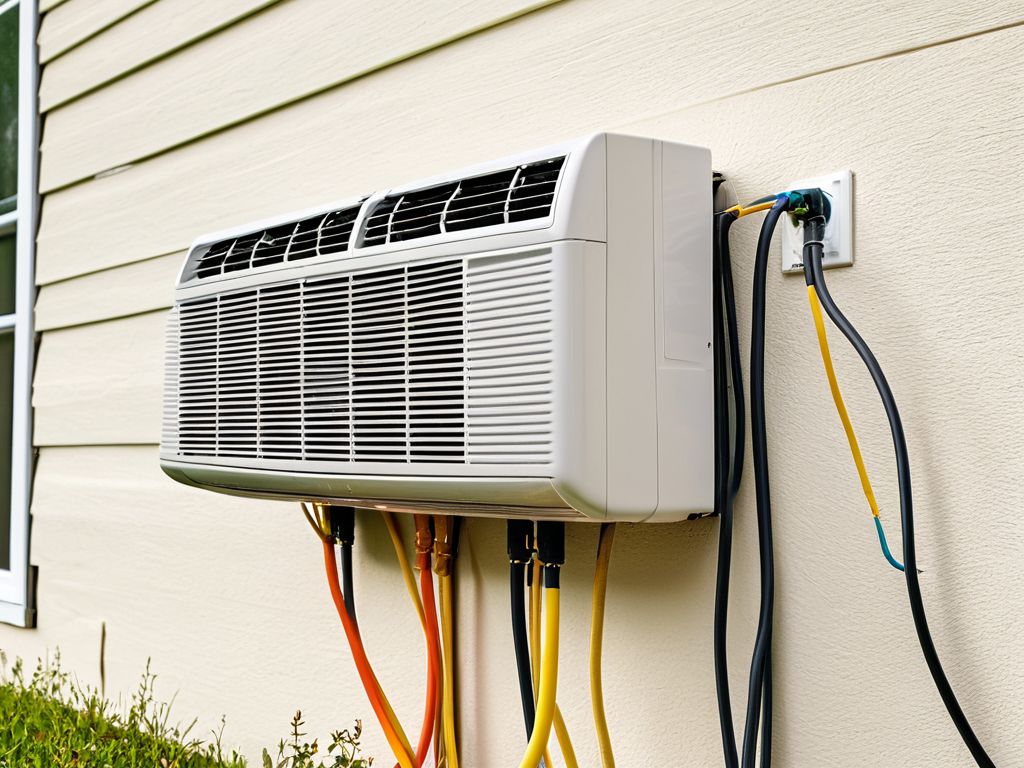 エアコン室外機の電源配線まわりのイメージ