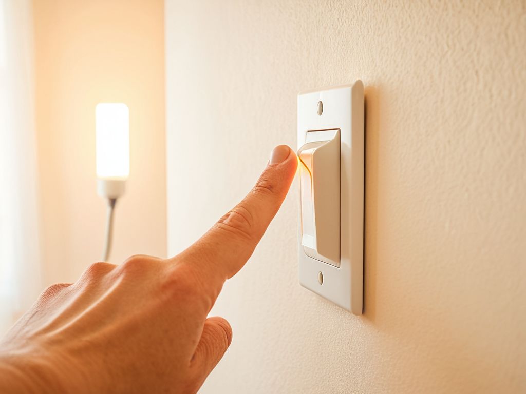 電気のスイッチを点ける瞬間のイメージ