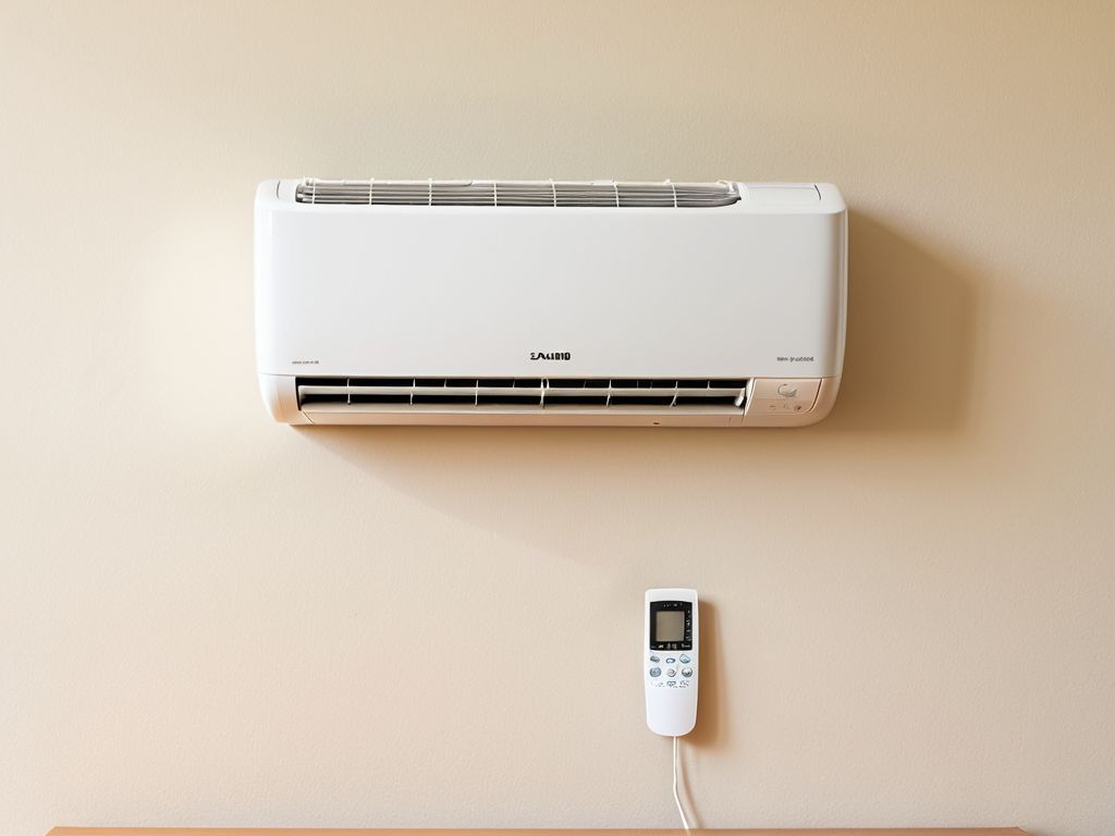 壁掛けエアコンの室内機とリモコン