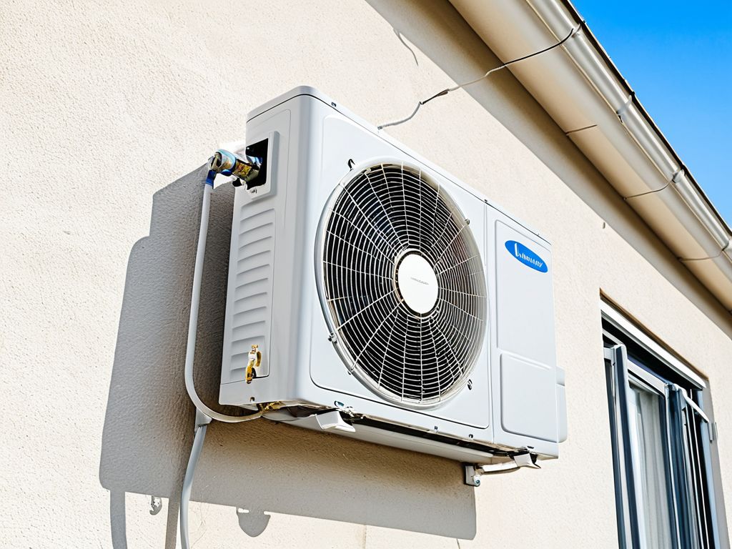 ベランダに設置されたエアコンの室外機