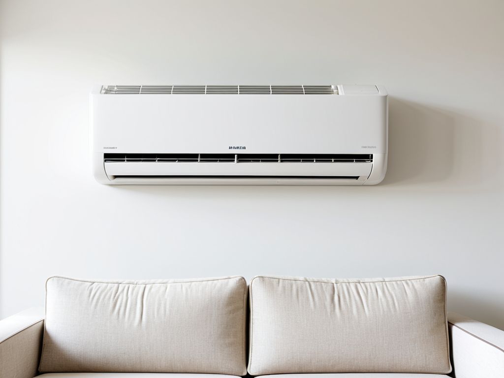 リビングに設置された壁掛けエアコンの室内機