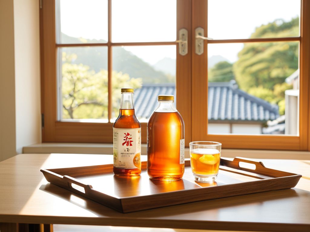 エアコン工事の作業員への差し入れとして玄関先に置かれたペットボトル飲料