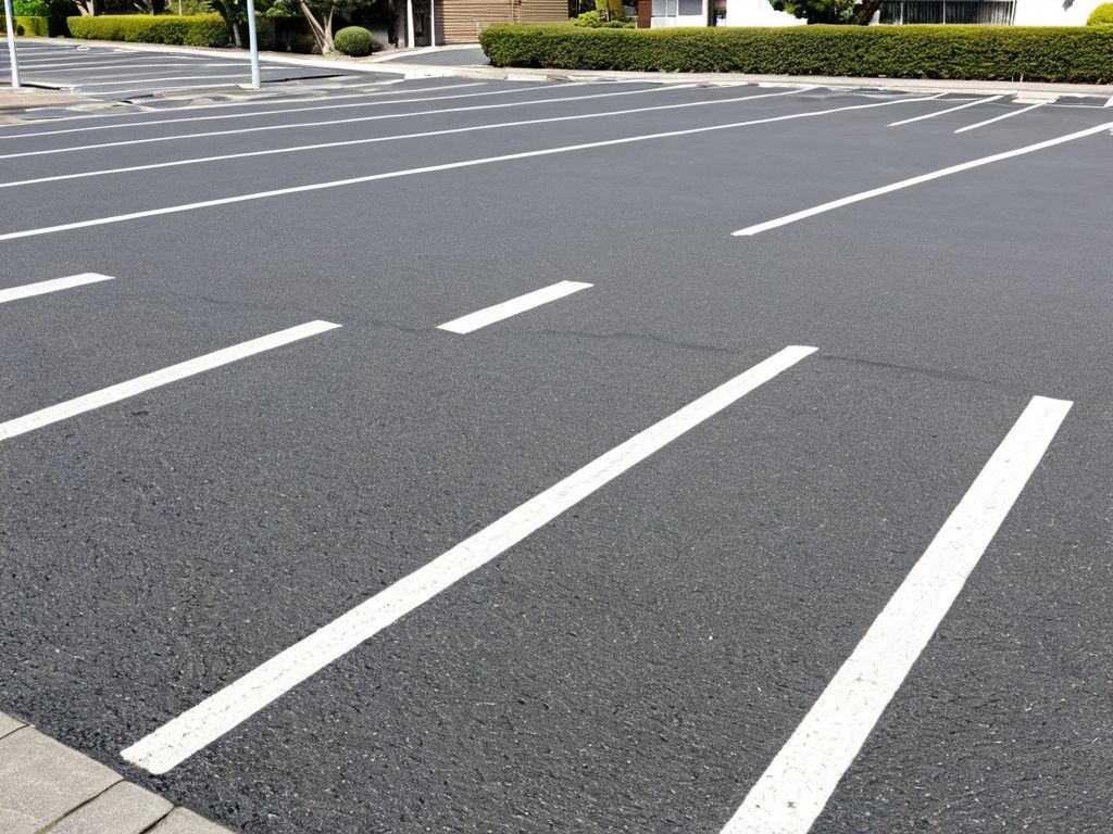 白線で区画された駐車場