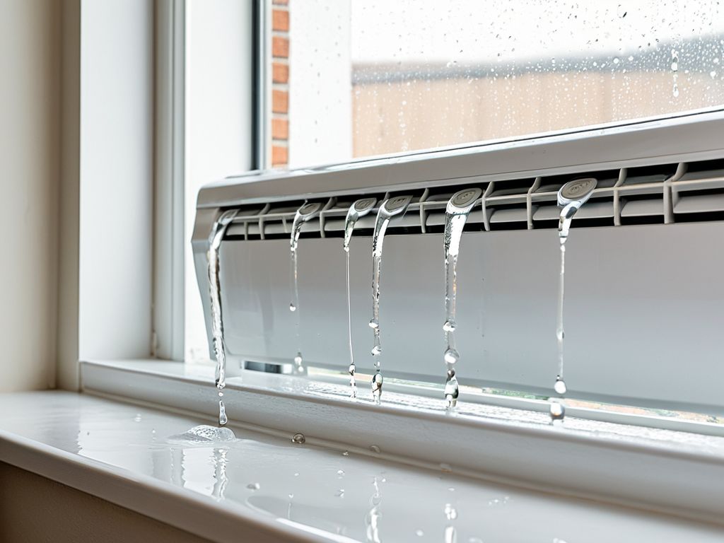 エアコンから水滴が垂れている様子