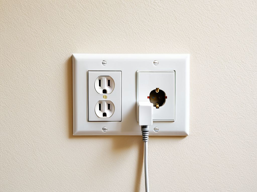 コンセントから電源プラグを抜いている様子