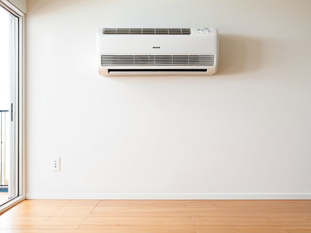 壁に取り付けられた家庭用エアコンの室内機