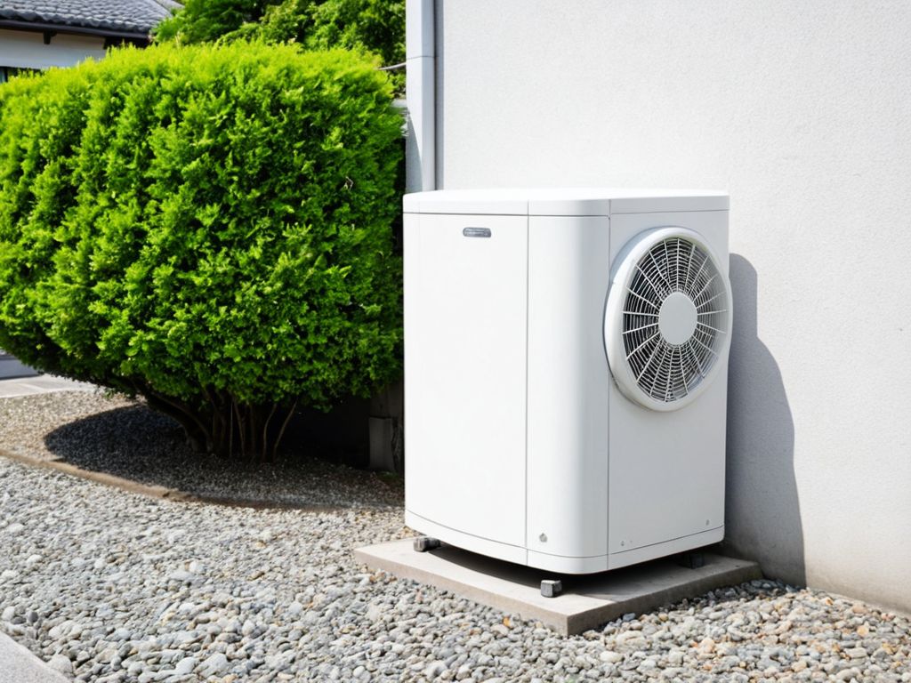 住宅の外に設置されたエアコンの室外機