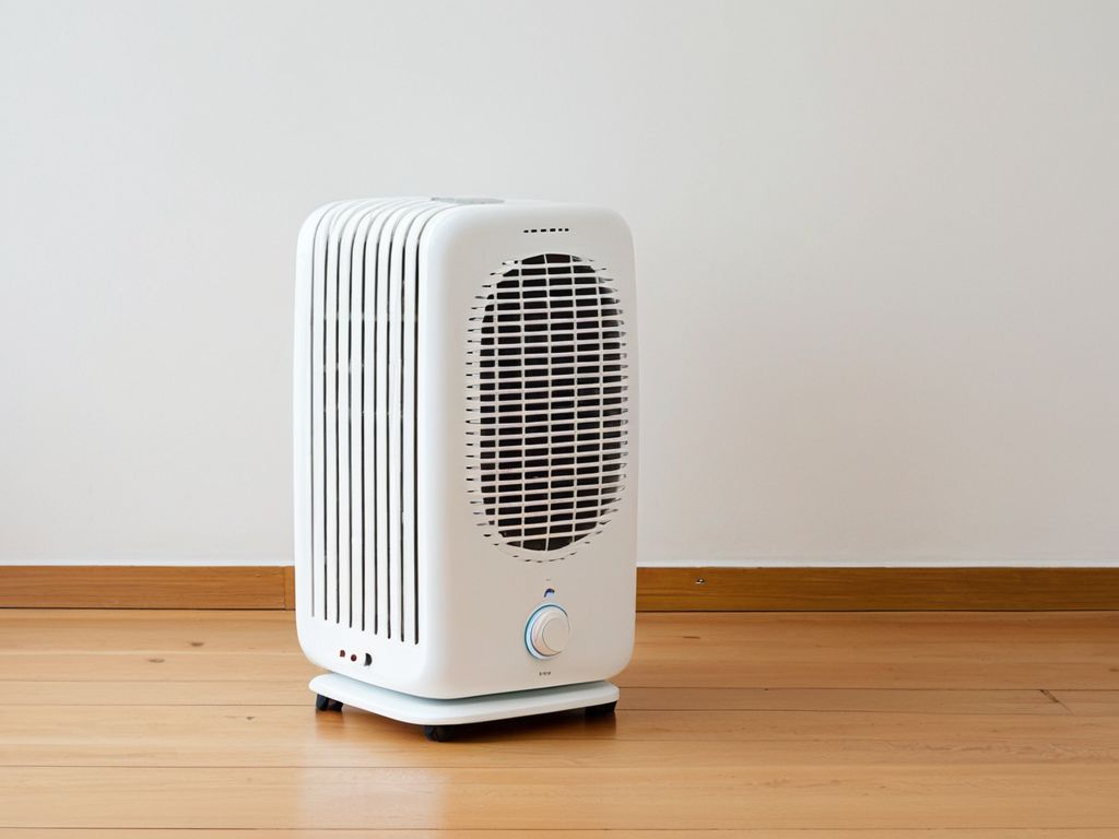 部屋の床に置かれたファンヒーター