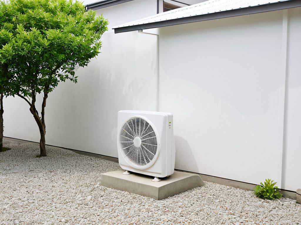 住宅の外に設置されたエアコンの室外機
