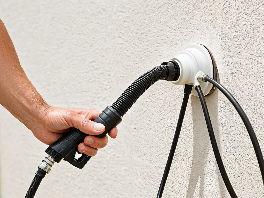 ドレンホースの排水経路を確認するイメージ