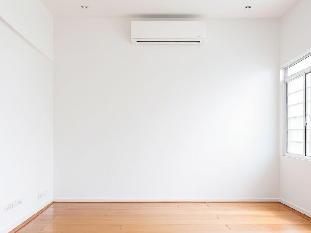 取り付けが終わった壁掛けエアコンの室内機