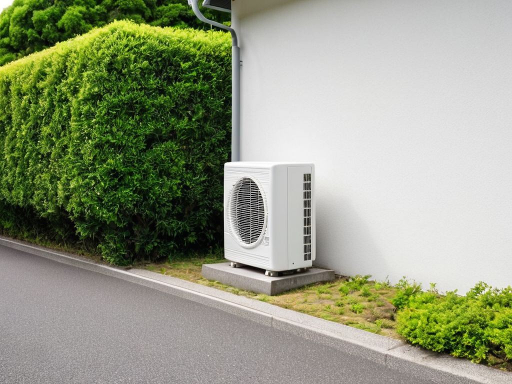 住宅の外に設置されたエアコンの室外機