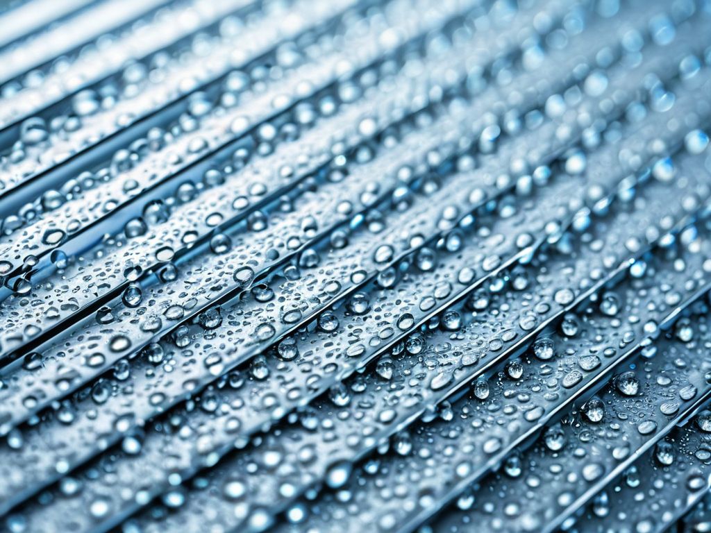 エアコン内部の熱交換器に結露水がついている様子