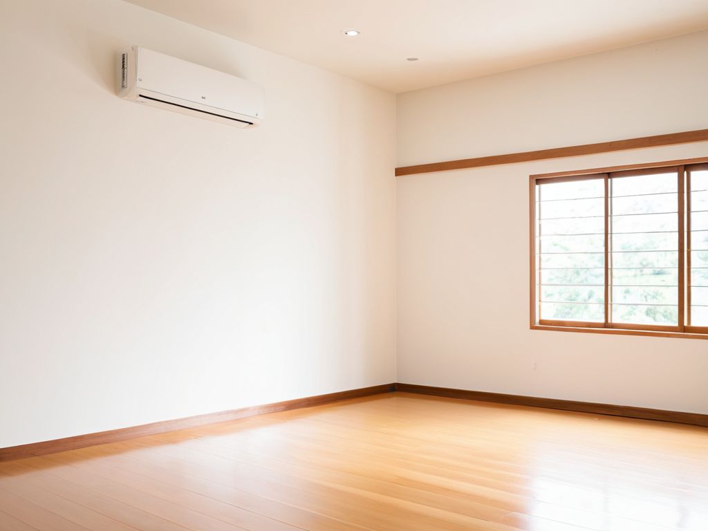 白い壁に取り付けられた壁掛けエアコンの室内機